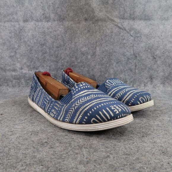 Blowfish Shoes Womens 7.5 Flats Slip On Casual Comfort Boho Print Blue Loafer - Picture 1 of 13